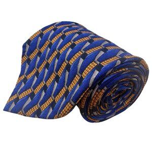 Nordstrom Mens Silk Blue Multi-Color Patterned Tie By J.Z. Richards Handcrafted